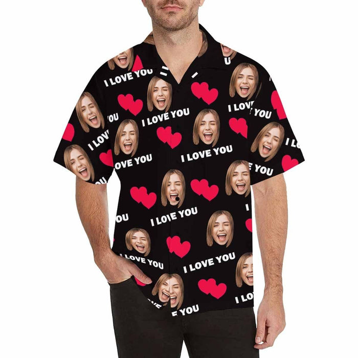 Custom Face Lover Men's All Over Print Hawaiian Shirt