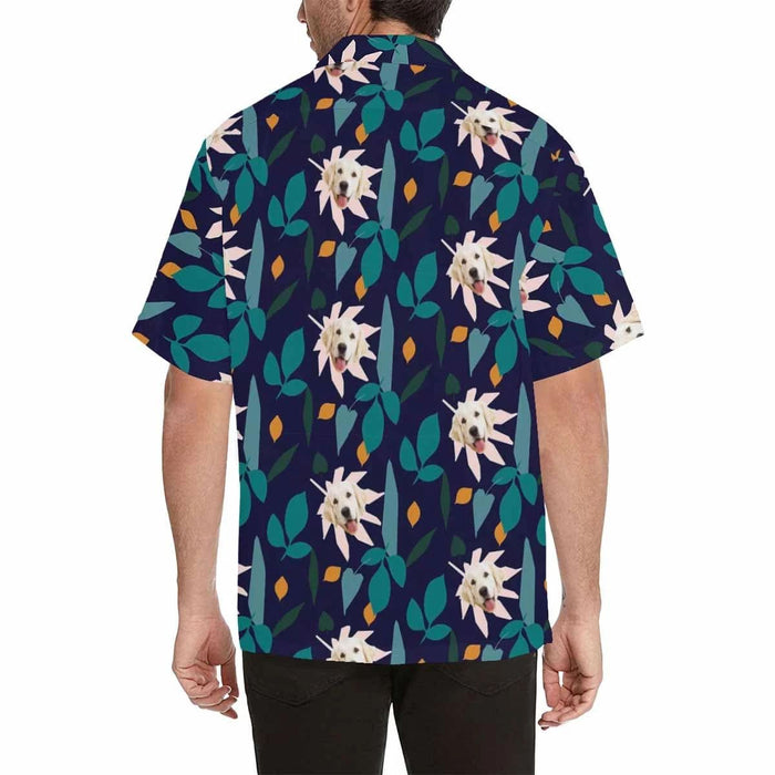 Custom Face Leaves Men's All Over Print Hawaiian Shirt T1